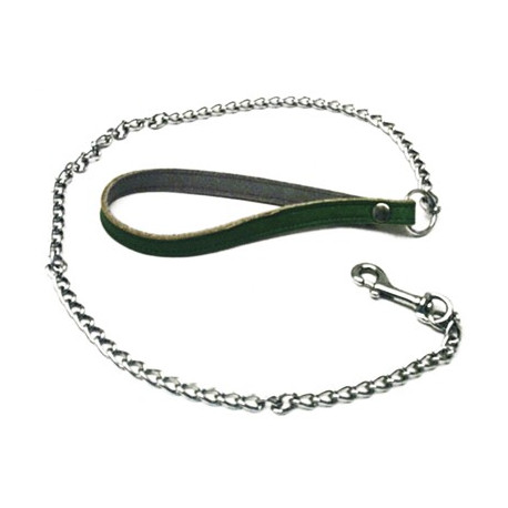 HUNDELEINE IN LEDER MIT KETTE 