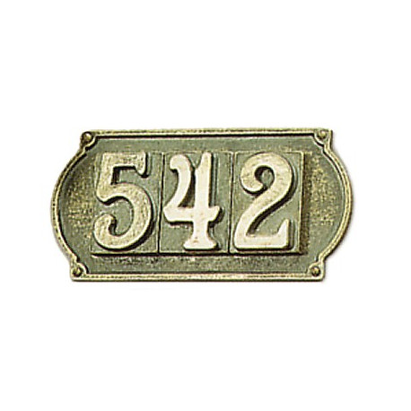 TARGA PORTA 3 NUMERI OTT.BRUN.