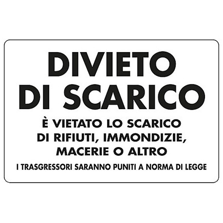 CART.DIVIETO DI SCARICO  30X20