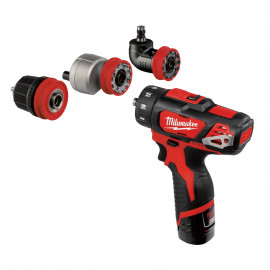 M12 BDDXKIT-202C - TRAPANO COMPATTO 12 VOLT 2,0AH CON 3 MANDRINI INTERCAMBIABILI MILWAUKEE