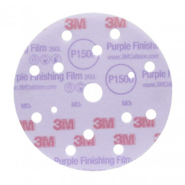 3M Hookit 260L Purple Dischi abrasivi di finitura, 15 fori, P1500, 150mm, PN 51154